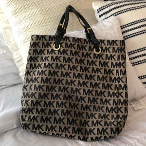 Michael Kors tote bag, tan and black